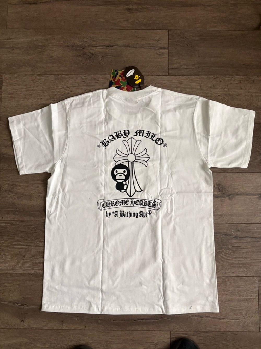 Chrome Hearts White Short-Sleeve Graphic Tee with Black Logo - Picture 2 of 2